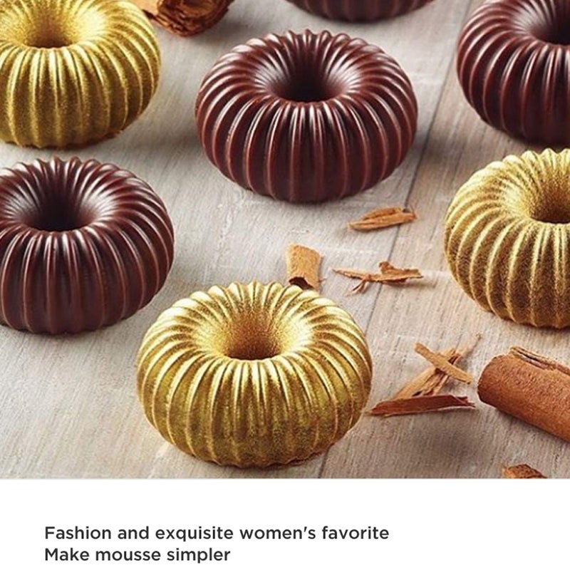 OCPO Kitchen Mini Silicone Mold for Baking Mousse & Cake, French Dessert Mold for Pastry Donuts Chocolate Brownie Jello (6-Cavity) - Image 4